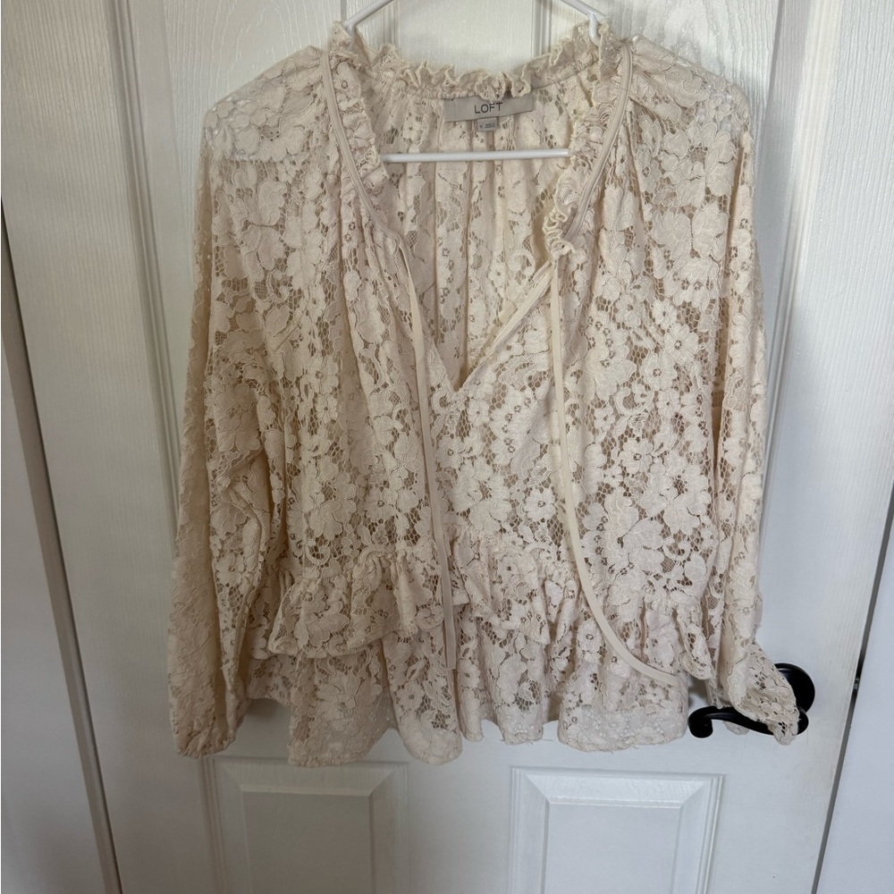 LOFT Ivory Lace Blouse